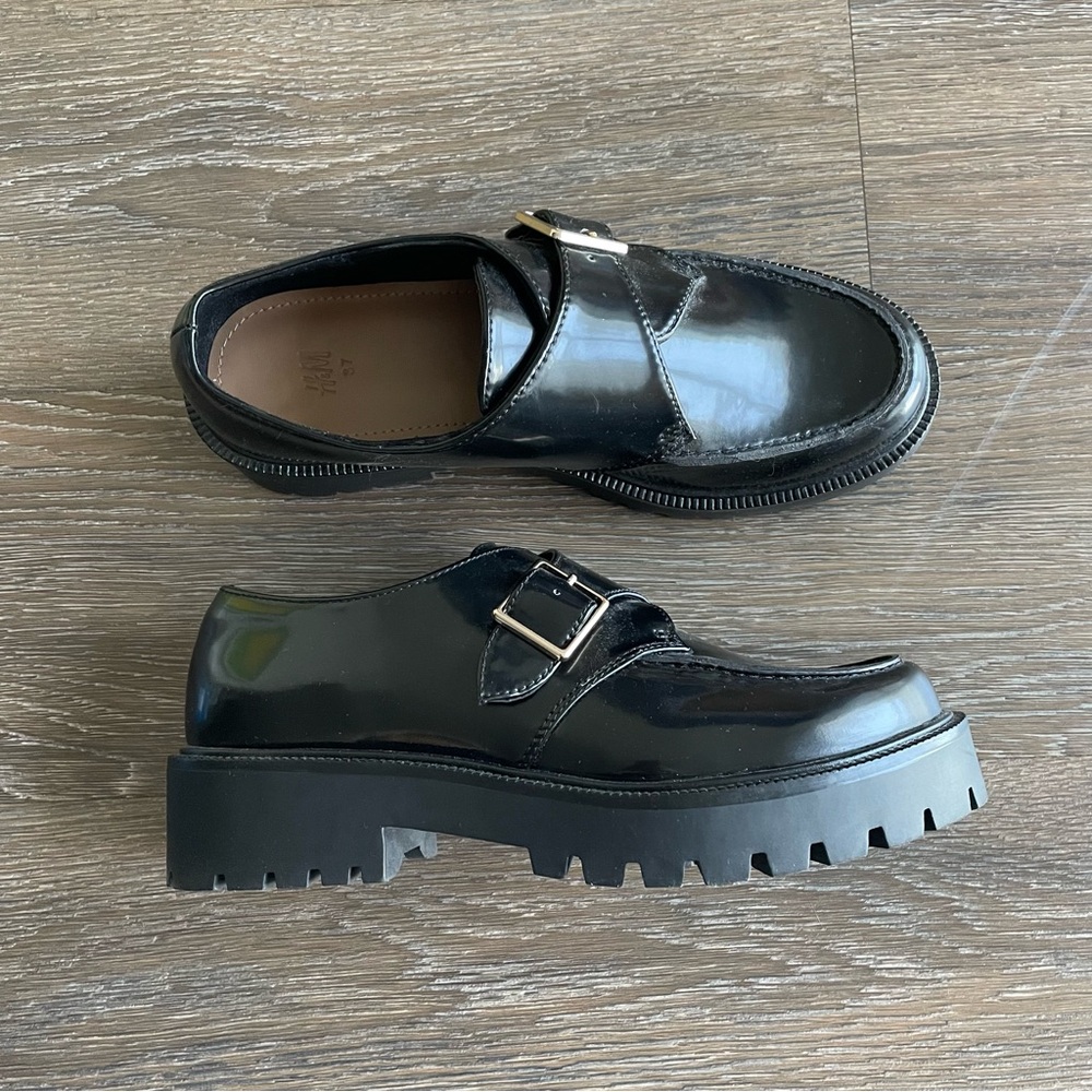 Black Chunky Loafers with Buckle